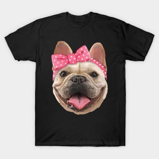 Cute Bulldog with Headband T-Shirt